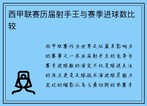 西甲联赛历届射手王与赛季进球数比较